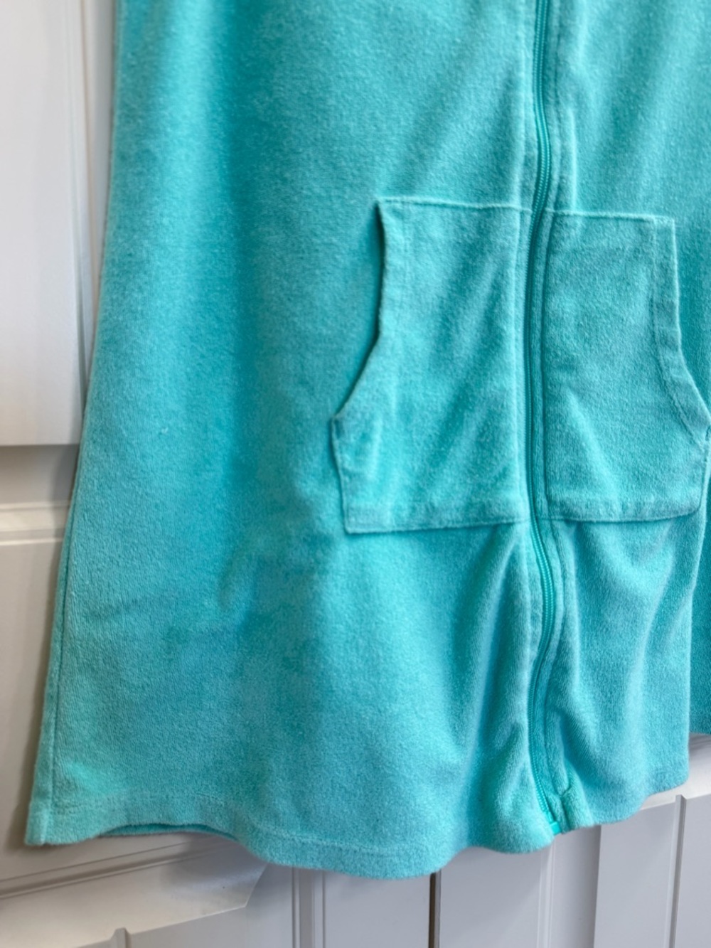 Wonder Nation Girls Terry Swim Cover Up in Turquoise, Size L (10/12) - Picture 5 of 8